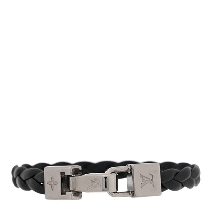 Louis Vuitton Calfskin Braided Lock Bracelet Black 1 of 4