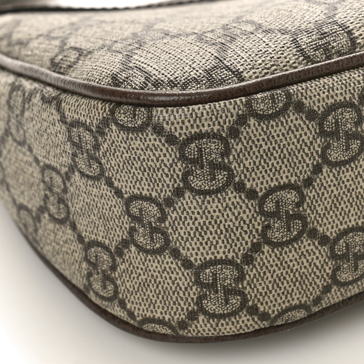 GG Supreme Monogram Textured Dollar Calfskin Web Small Ophidia GG Handbag Beige Ebony New Acero