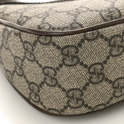 Gucci GG Supreme Monogram Textured Dollar Calfskin Web Small Ophidia GG Handbag Beige Ebony New Acero 7 of 8