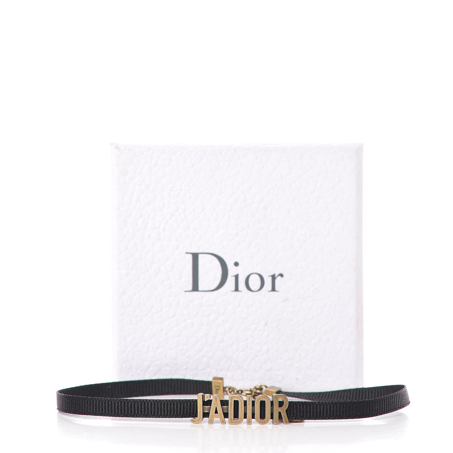 Grosgrain Ribbon J'Adior Logo Choker Necklace Black