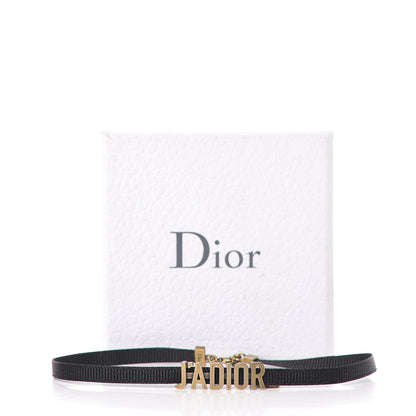 Christian Dior Grosgrain Ribbon J'Adior Logo Choker Necklace Black 5 of 5