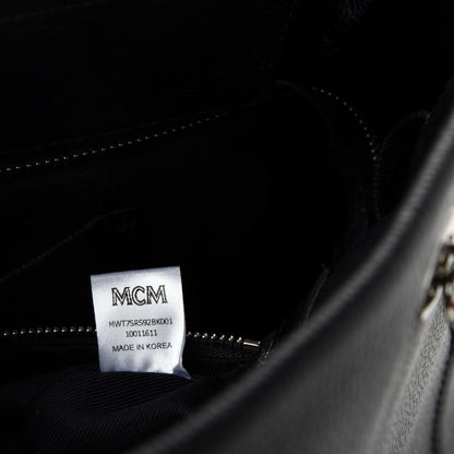 MCM Grained Calfskin Large Catherine Studs Tote Black 12 of 13