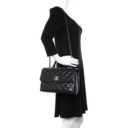 Chanel Lambskin Quilted Medium Trendy CC Flap Dual Handle Bag Black 2 of 11