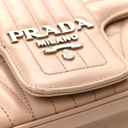 Prada Soft Calfskin Impunture Diagramme Large Chain Flap Shoulder Bag Cipria 10 of 10