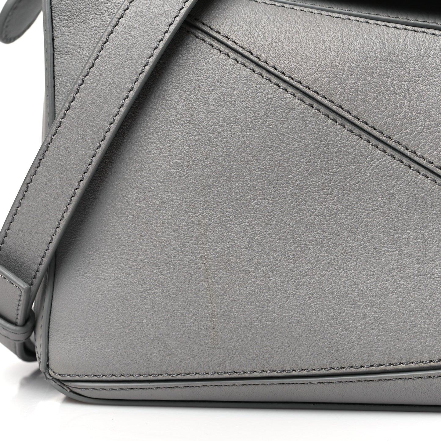 Calfskin Small Puzzle Bag Pearl Grey
