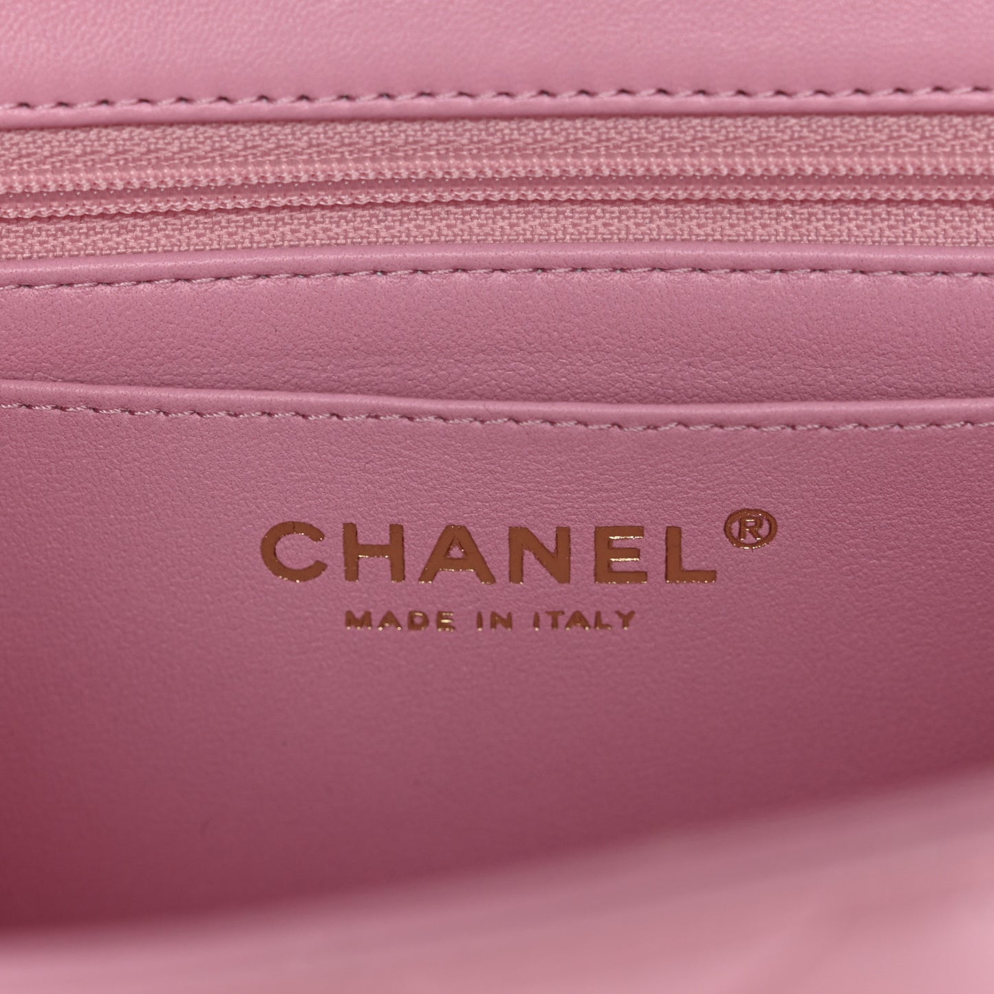 Lambskin Quilted Mini Top Handle Rectangular Flap Pink