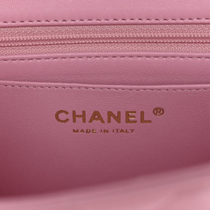 Chanel Lambskin Quilted Mini Top Handle Rectangular Flap Pink 6 of 10
