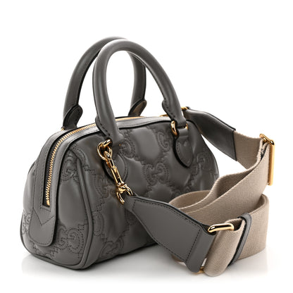Gucci Calfskin GG Matelasse Mini Bowler Bag Dusty Grey Natural 3 of 10