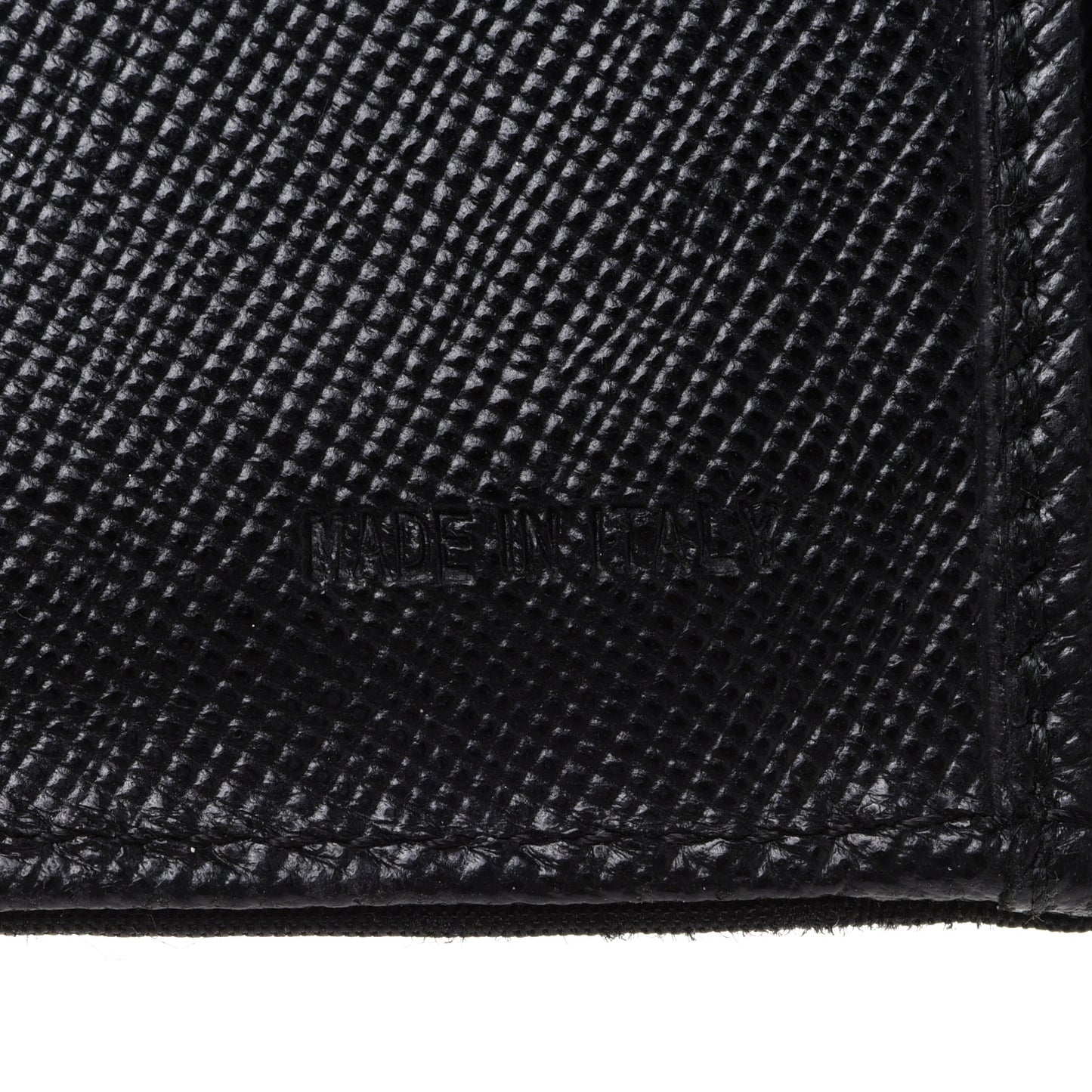 Tessuto Nylon Saffiano Tri-Fold Compact Wallet Black