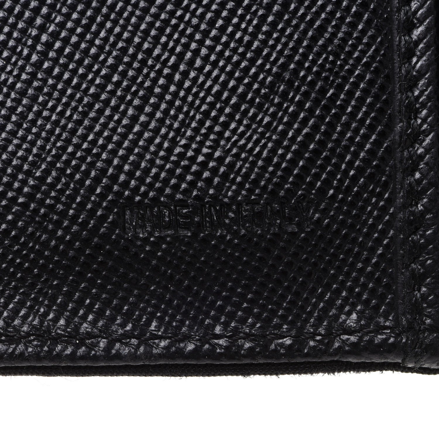 Prada Tessuto Nylon Saffiano Tri-Fold Compact Wallet Black 7 of 8