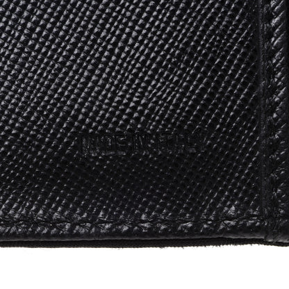 Prada Tessuto Nylon Saffiano Tri-Fold Compact Wallet Black 7 of 8