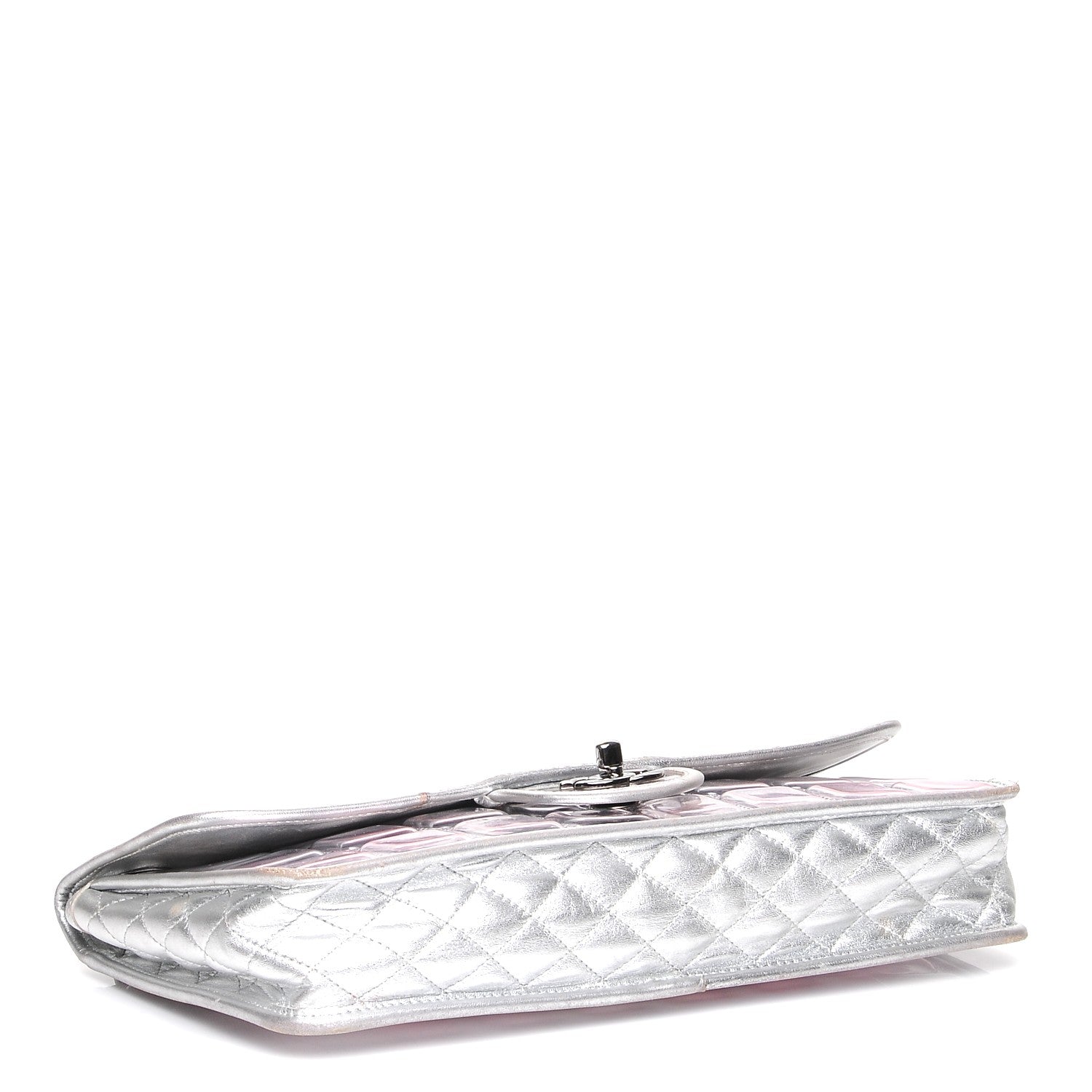 Chanel Vinyl Large Ice Cube Flap Silver 4 of 15