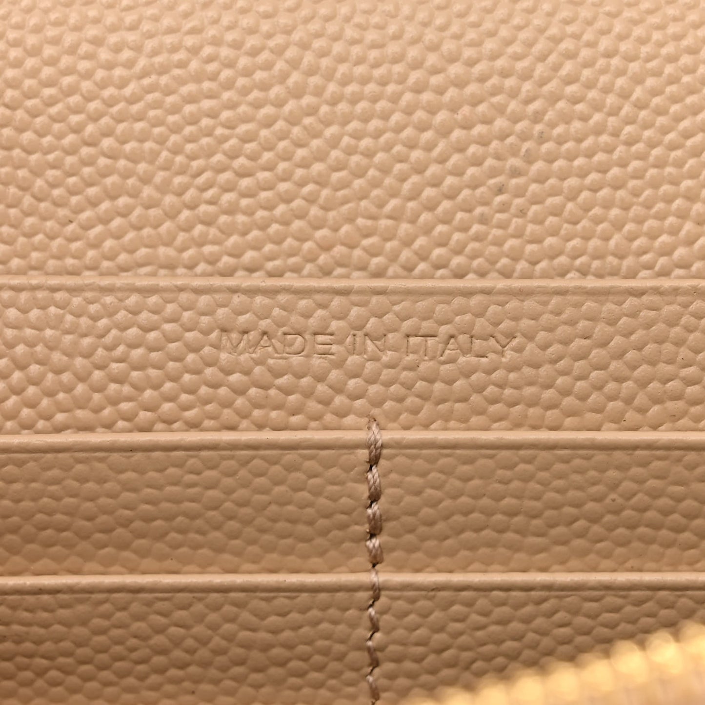Grain De Poudre Matelasse Chevron Monogram Chain Wallet Dark Beige