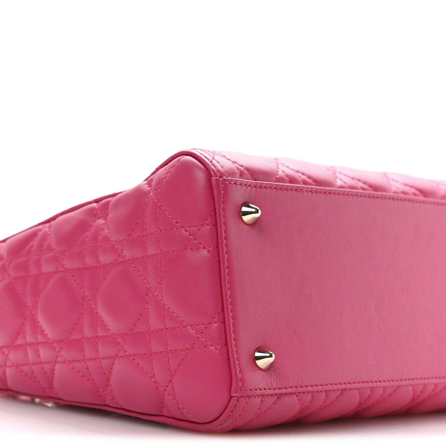 Lambskin Cannage Medium Lady Dior Fuchsia