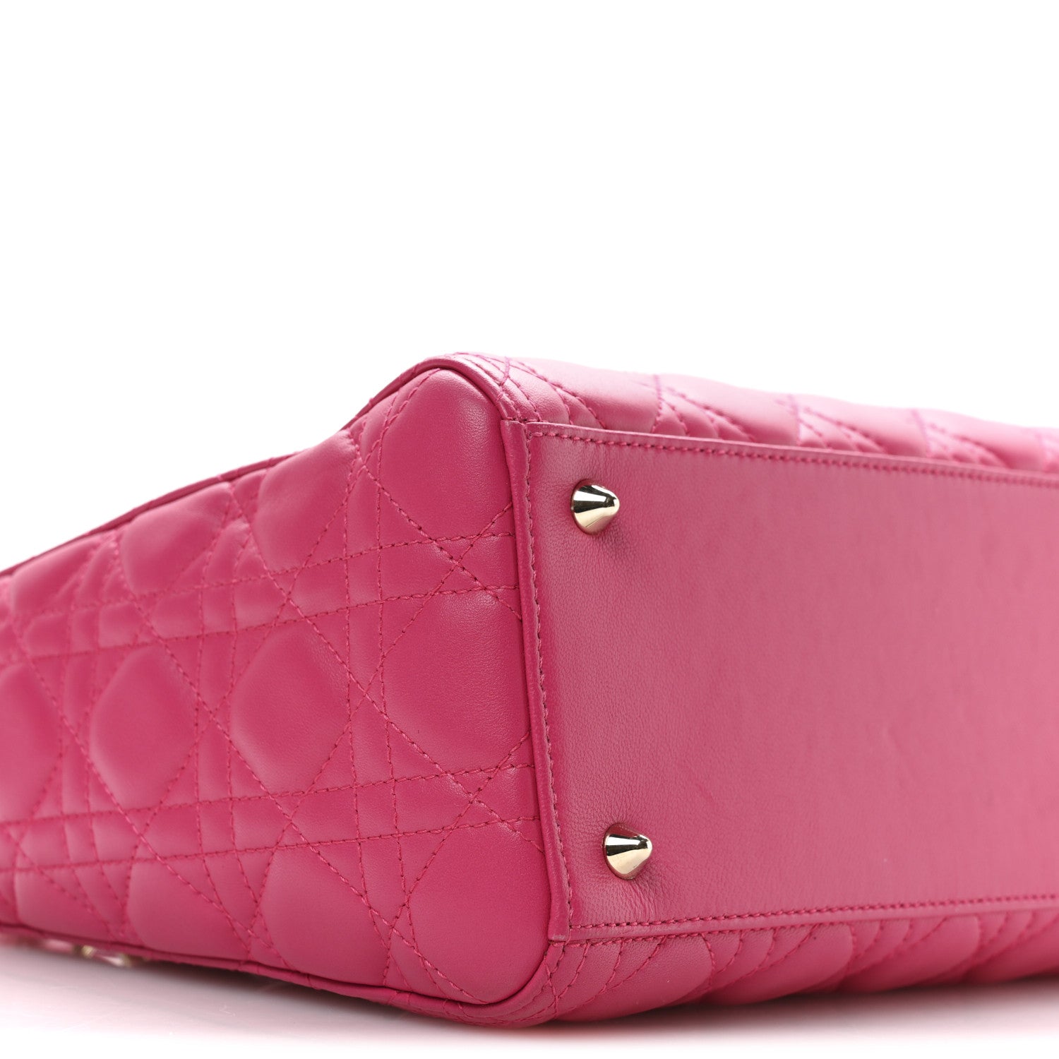 Christian Dior Lambskin Cannage Medium Lady Dior Fuchsia 9 of 11
