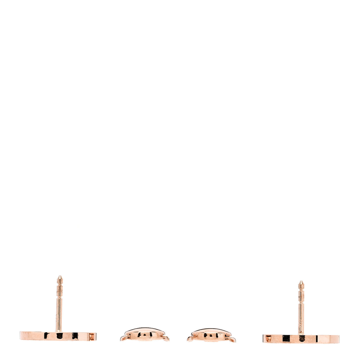 Hermes 18K Rose Gold Diamond Chaine d'Ancre Divine Stud Earrings 3 of 5