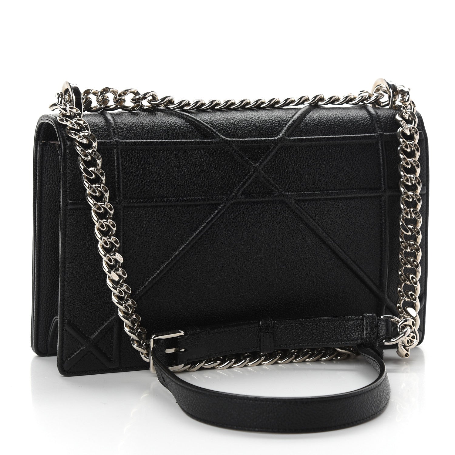 Christian Dior Grained Calfskin Medium Diorama Flap Bag Black 2 of 9