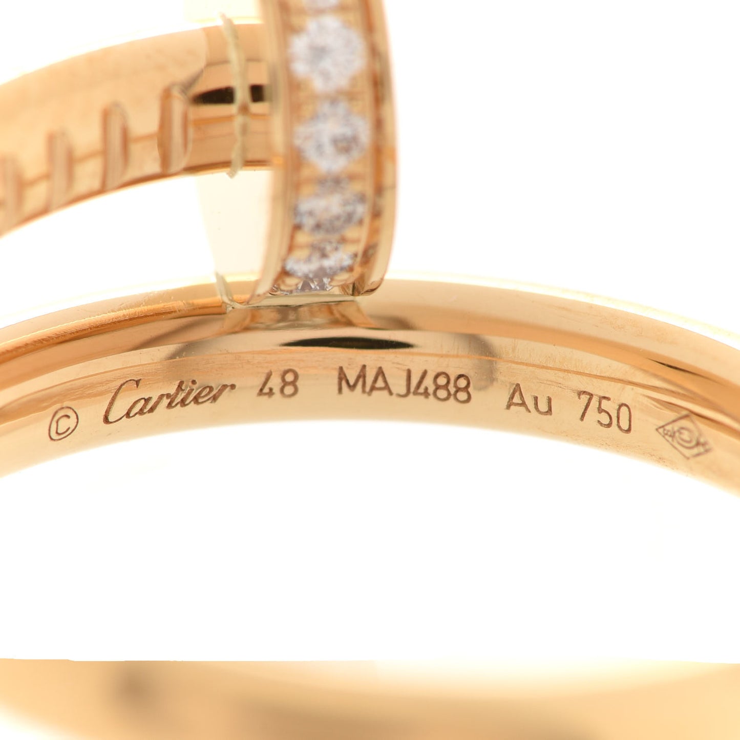 18K Yellow Gold Diamond Juste Un Clou Ring 48 4.5