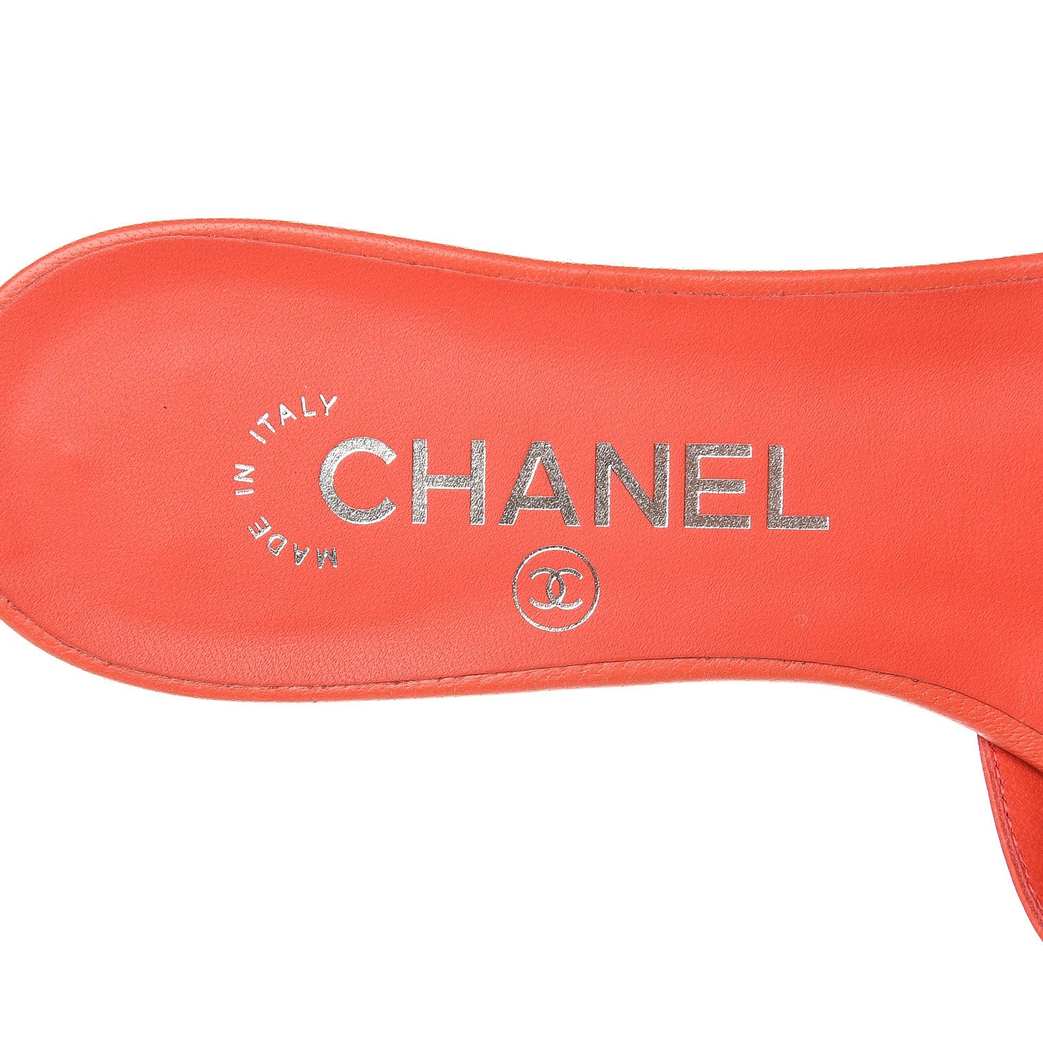 Chanel Lambskin Camellia Sandals 36 Orange 6 of 8
