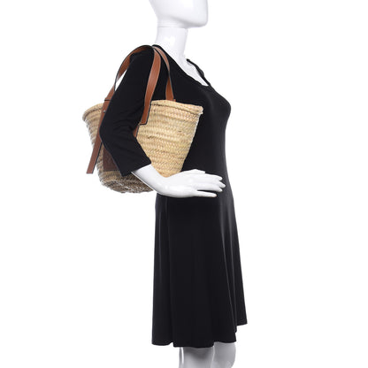 Loewe Raffia Basket Tote Bag Natural Tan 2 of 9