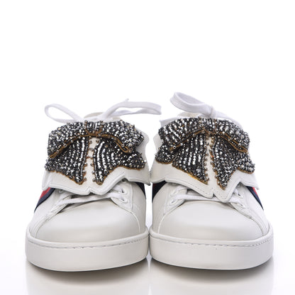 Gucci Calfskin Ayers Web Womens Ace Bow Lace Sneakers 40.5 White 2 of 15