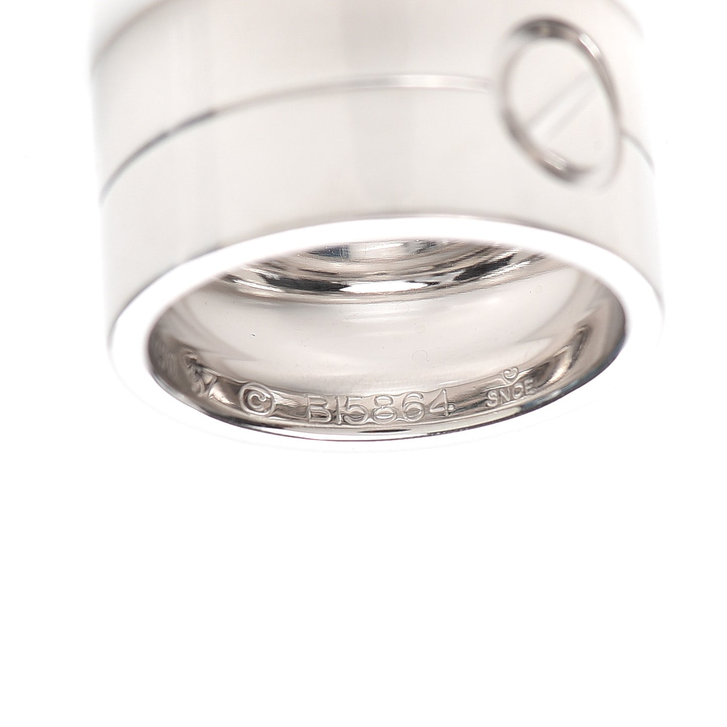 18K White Gold 12mm Wide LOVE Ring 57 8