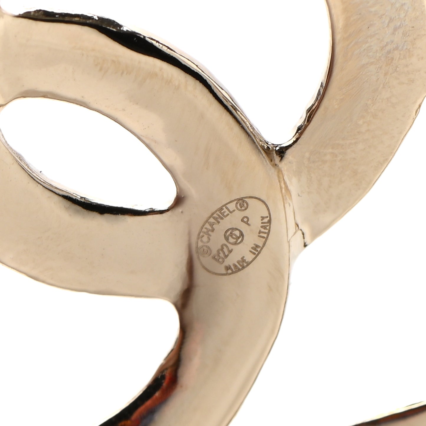 Metal CC Heart Coco In Love Hoop Earrings Gold