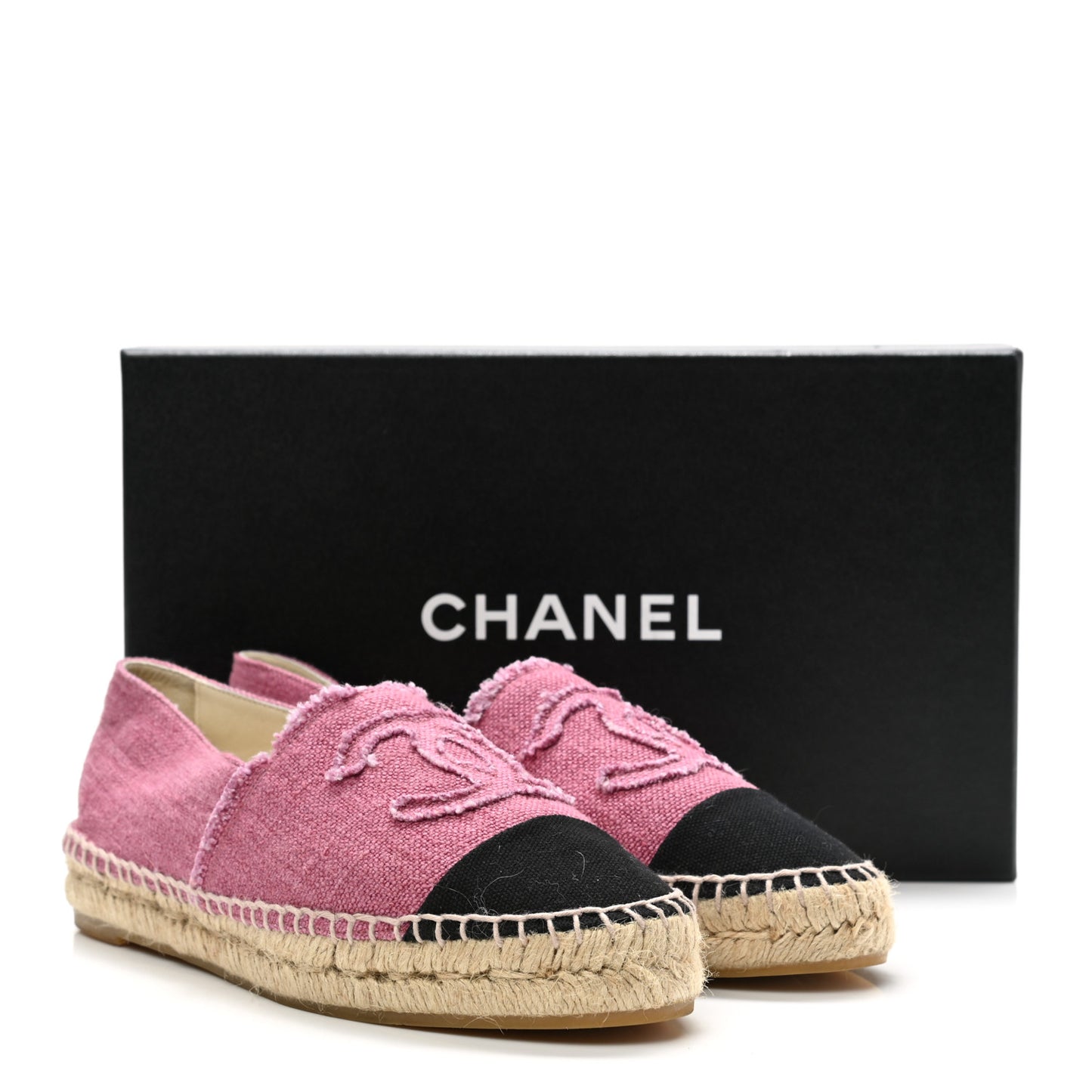 Linen CC Espadrilles 37 Pink Black