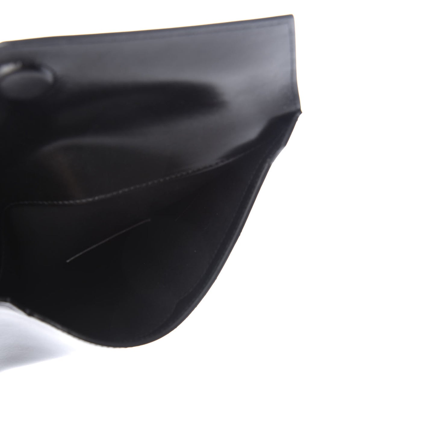 Smooth Shiny Calfskin Monogram Uptown Baby Pouch Black
