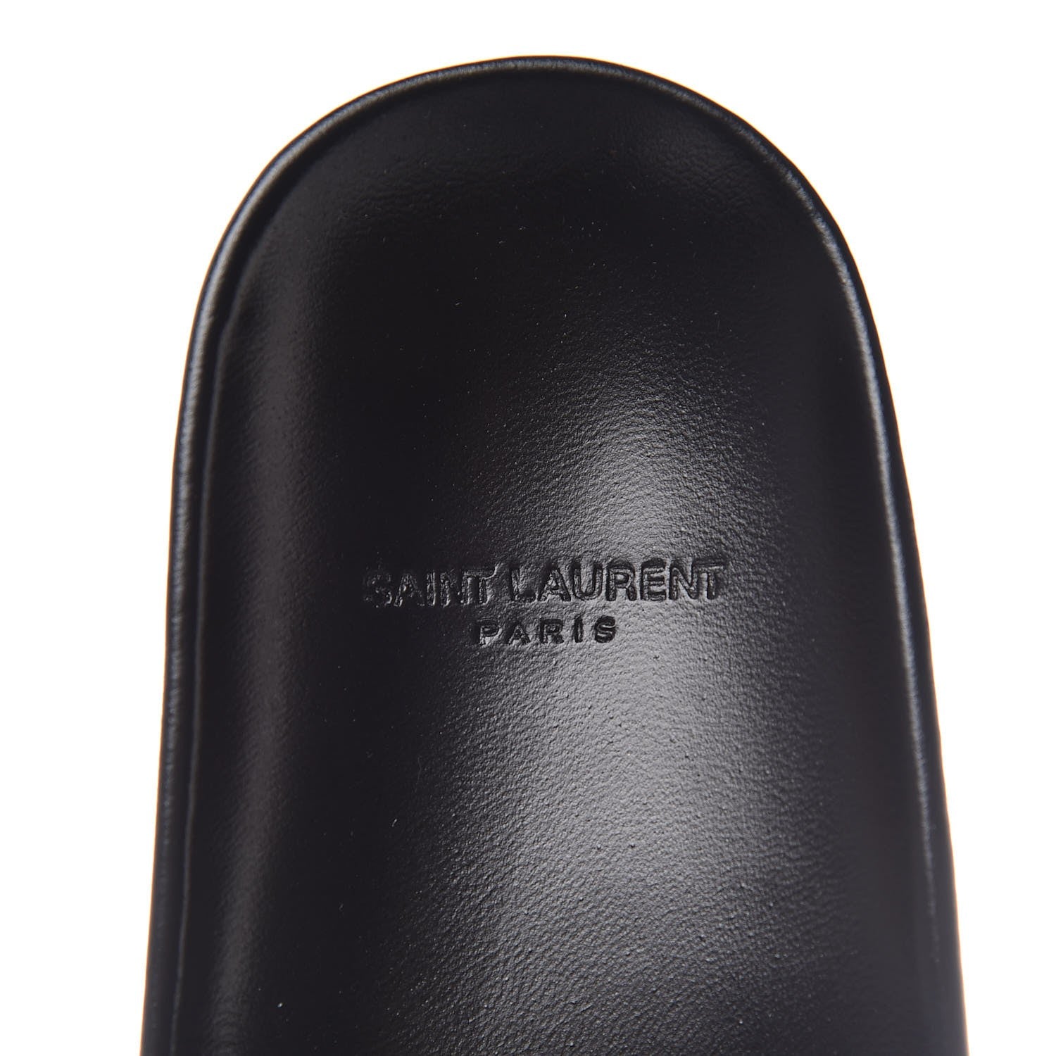 Saint Laurent Lambskin Joan Slide Sandals 38 Black 5 of 9