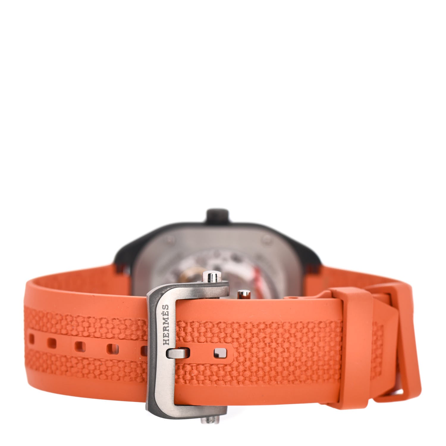 Hermes DLC Coated Titanium Rubber 39mm H08 Automatic Watch Orange 3 of 5