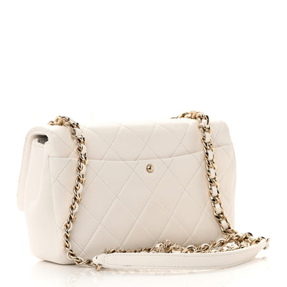 Chanel Lambskin Quilted Resin Bi-Color Chain Flap Bag White 3 of 15