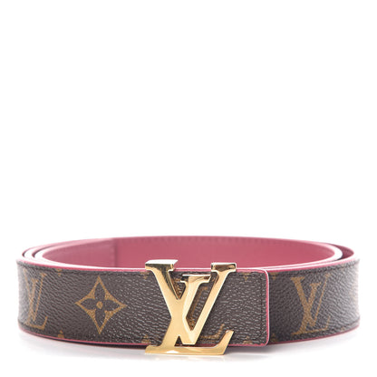 Louis Vuitton Monogram Calfskin 30mm LV Initiales Reversible Belt 90 36 Fuchsia 1 of 6