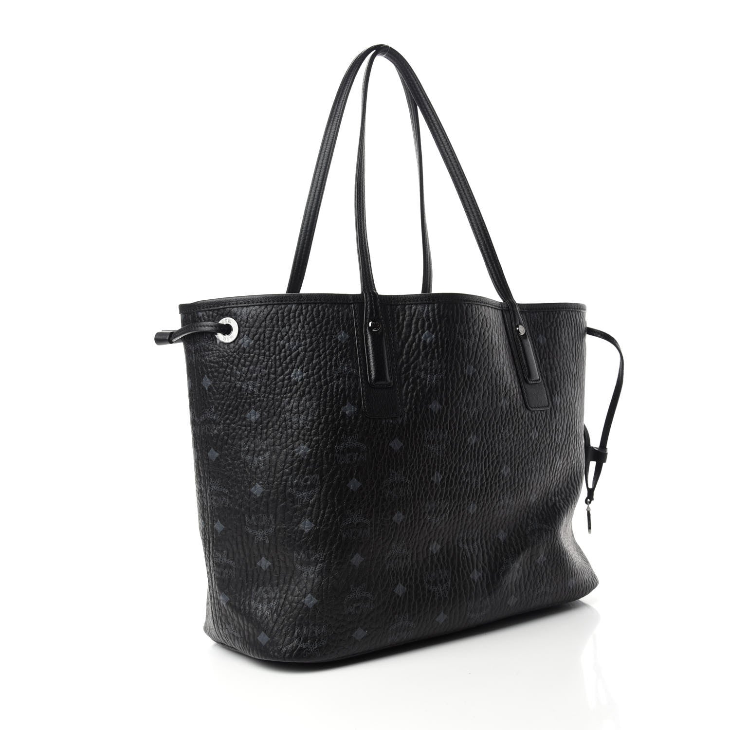 MCM Visetos Large Liz Reversible Shopper Tote Black 4 of 16