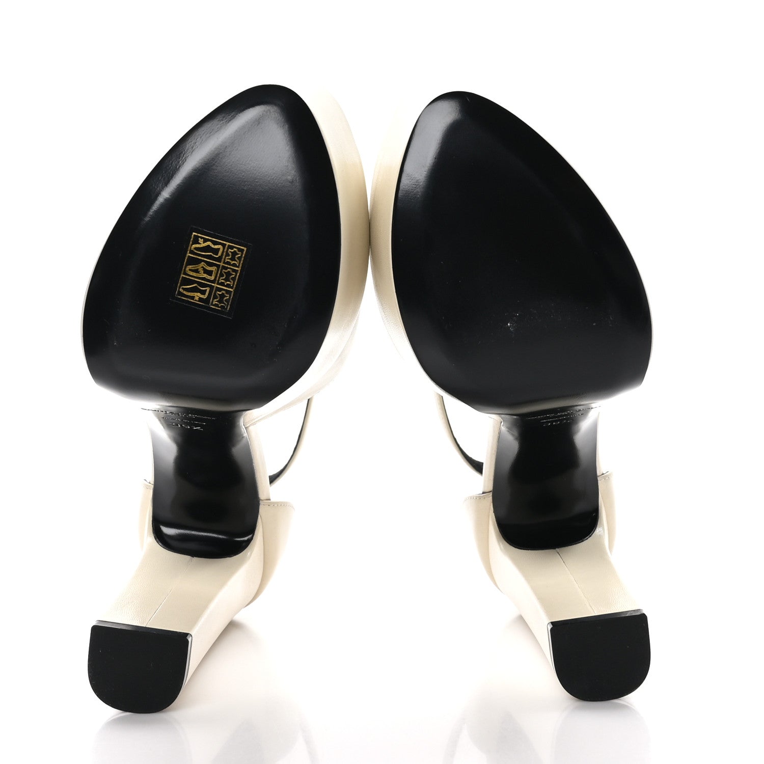 Saint Laurent Lambskin Jodie Platform Sandals 39.5 Pearl 5 of 9