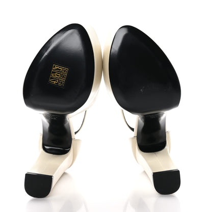 Saint Laurent Lambskin Jodie Platform Sandals 39.5 Pearl 5 of 9