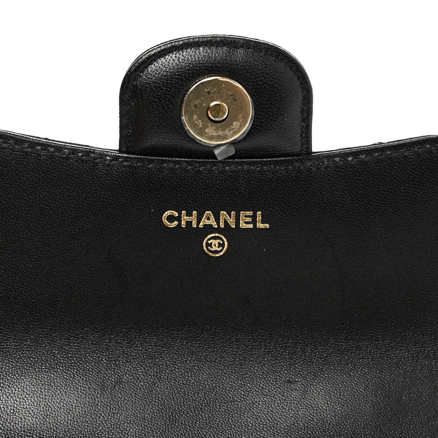 Chanel Lambskin Quilted Top Handle Flap Coin Purse With Chain Black 6 of 13