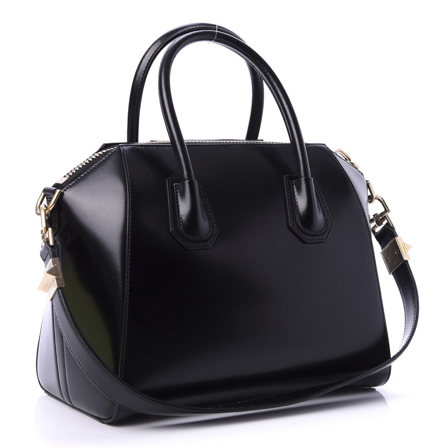 Shiny Lord Calfskin Small Antigona Black