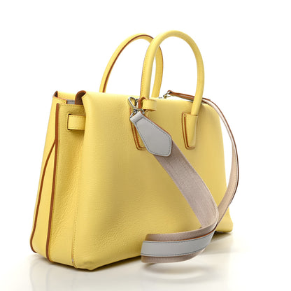 MCM Grained Calfskin Medium Milla Tote Custard Yellow 3 of 9