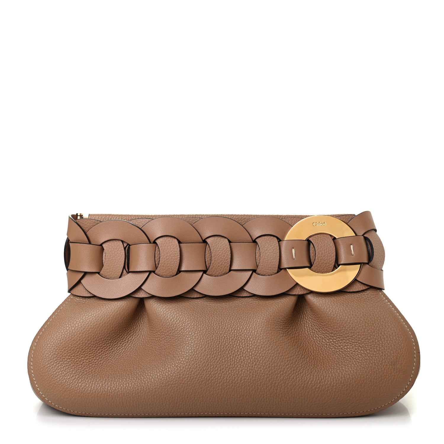 Chloe Grained Calfskin Darryl Clutch Cement Brown 1 of 7