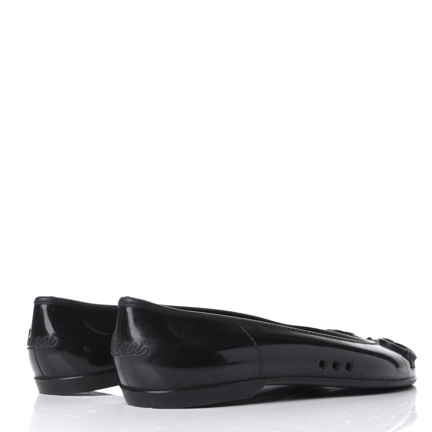 Rubber Horsebit Ballerina Flats 37 Black