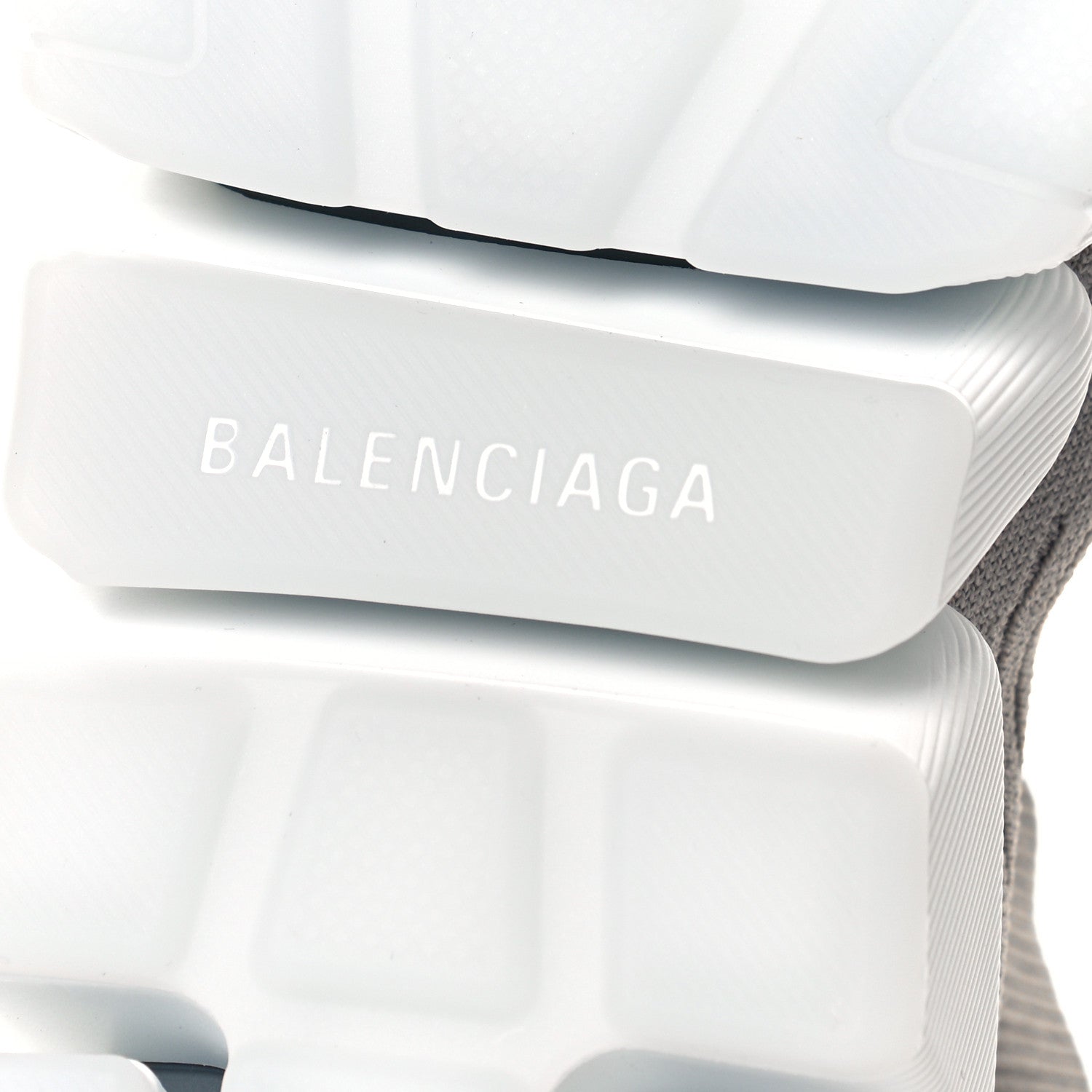 Balenciaga Ribbed Knit Womens Speed 2.0 Transparent Sole Sneakers 37 Baltic Grey White 6 of 7
