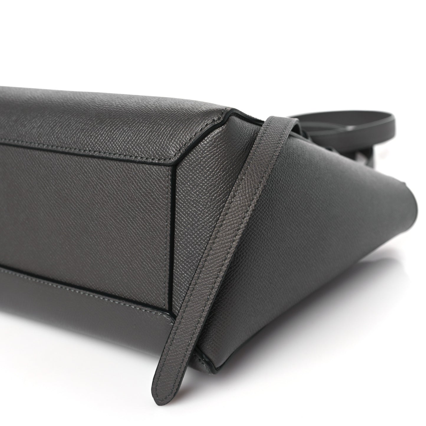 Grained Calfskin Micro Belt Bag Grey