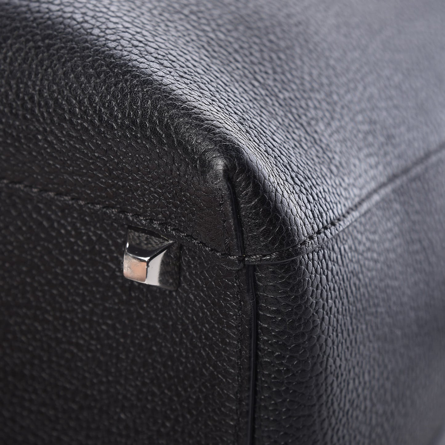 Grained Calfskin Large Ella Boston Black