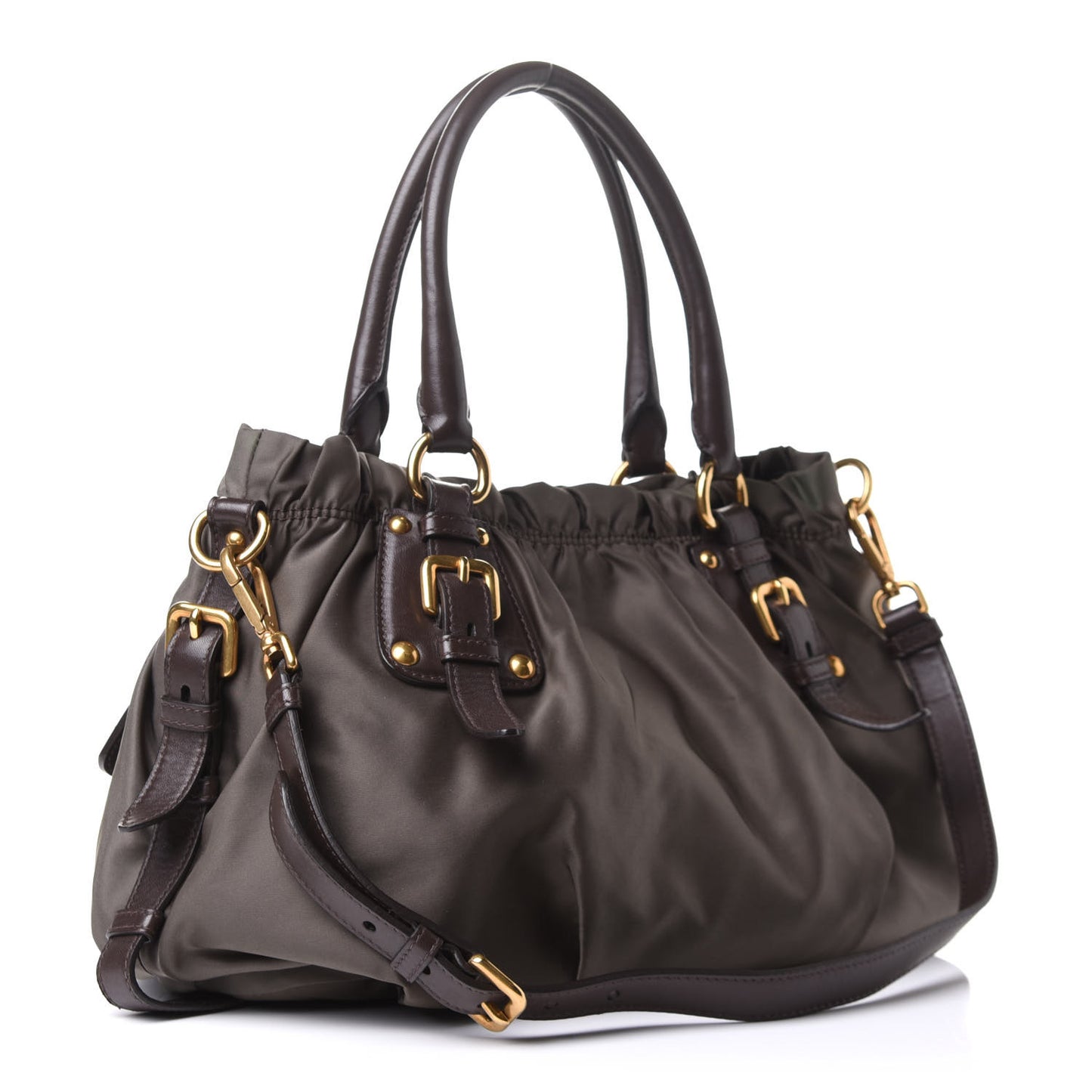 Tessuto Nylon Jacquard Logo Tote Fumo