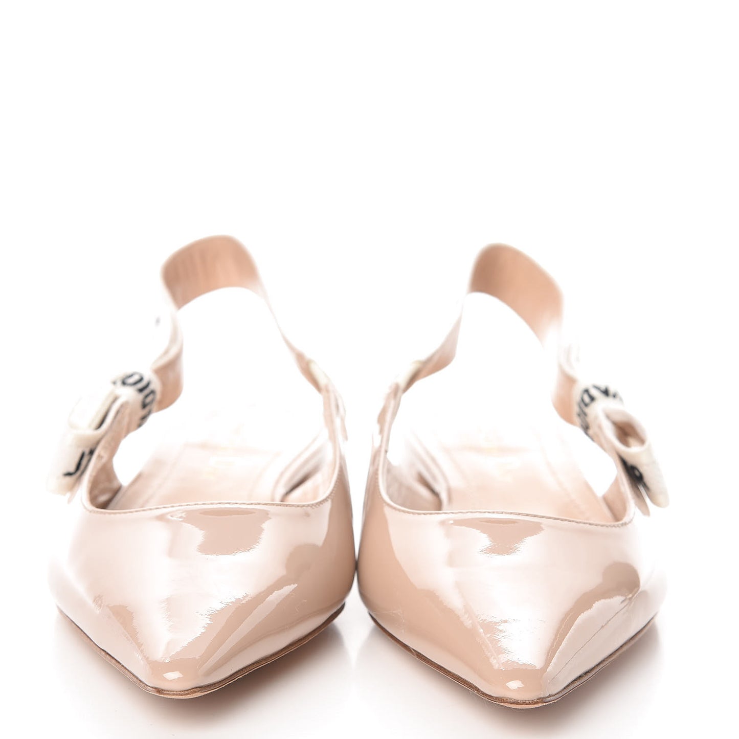 Patent Ribbon J'Adior Slingback Ballet Flats 35.5 Nude