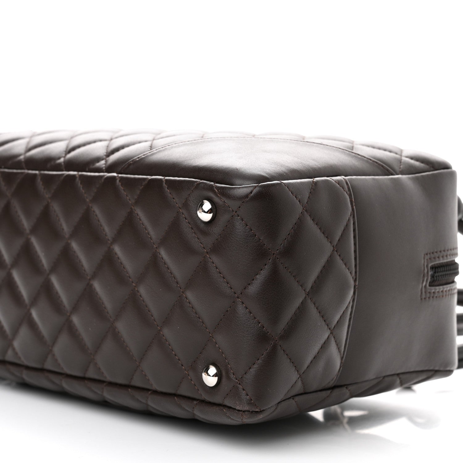 Chanel Calfskin Quilted Large Cambon Bowler Dark Brown 9 of 9