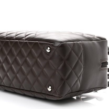 Chanel Calfskin Quilted Large Cambon Bowler Dark Brown 9 of 9