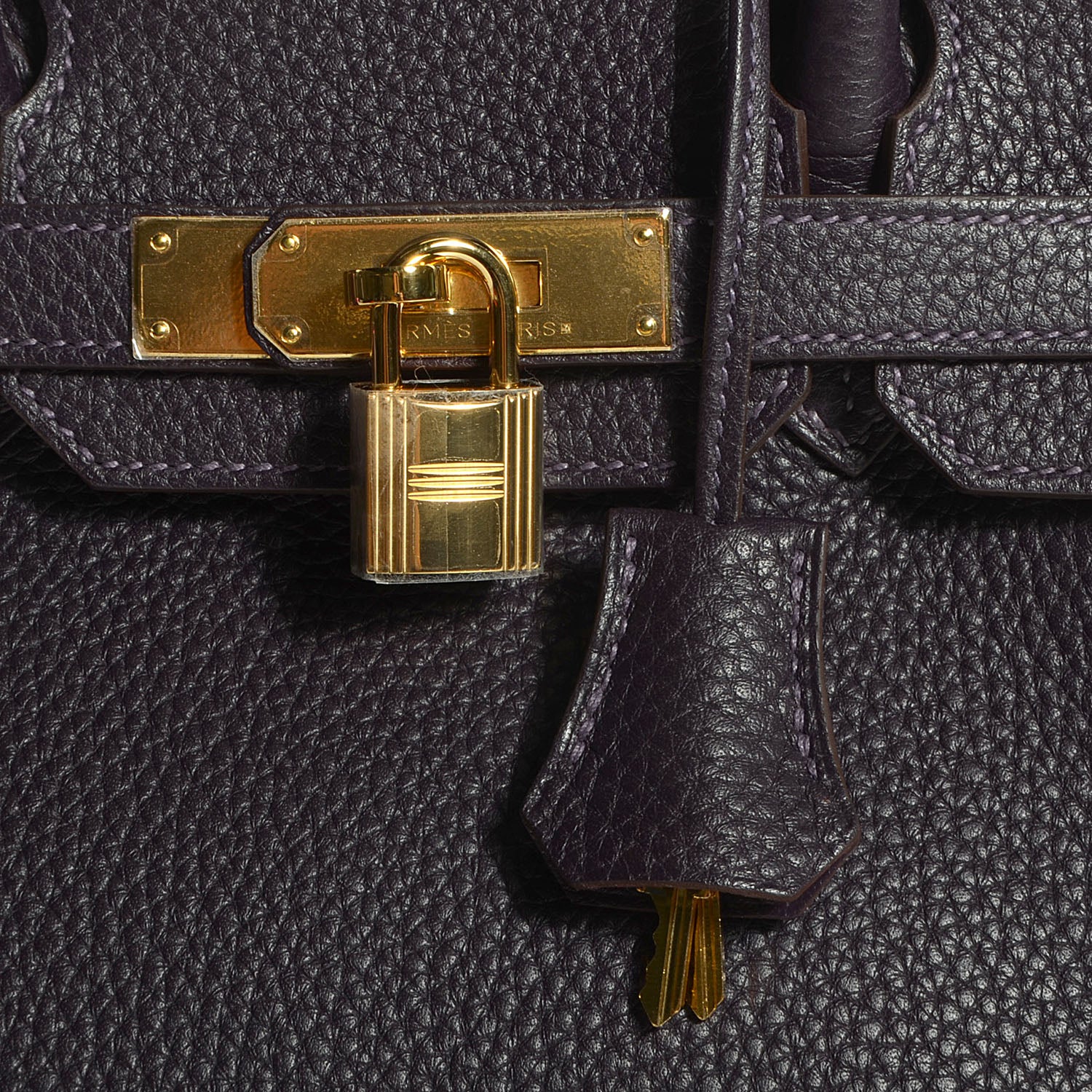 Hermes Taurillon Clemence Birkin 30 Raisin 13 of 22
