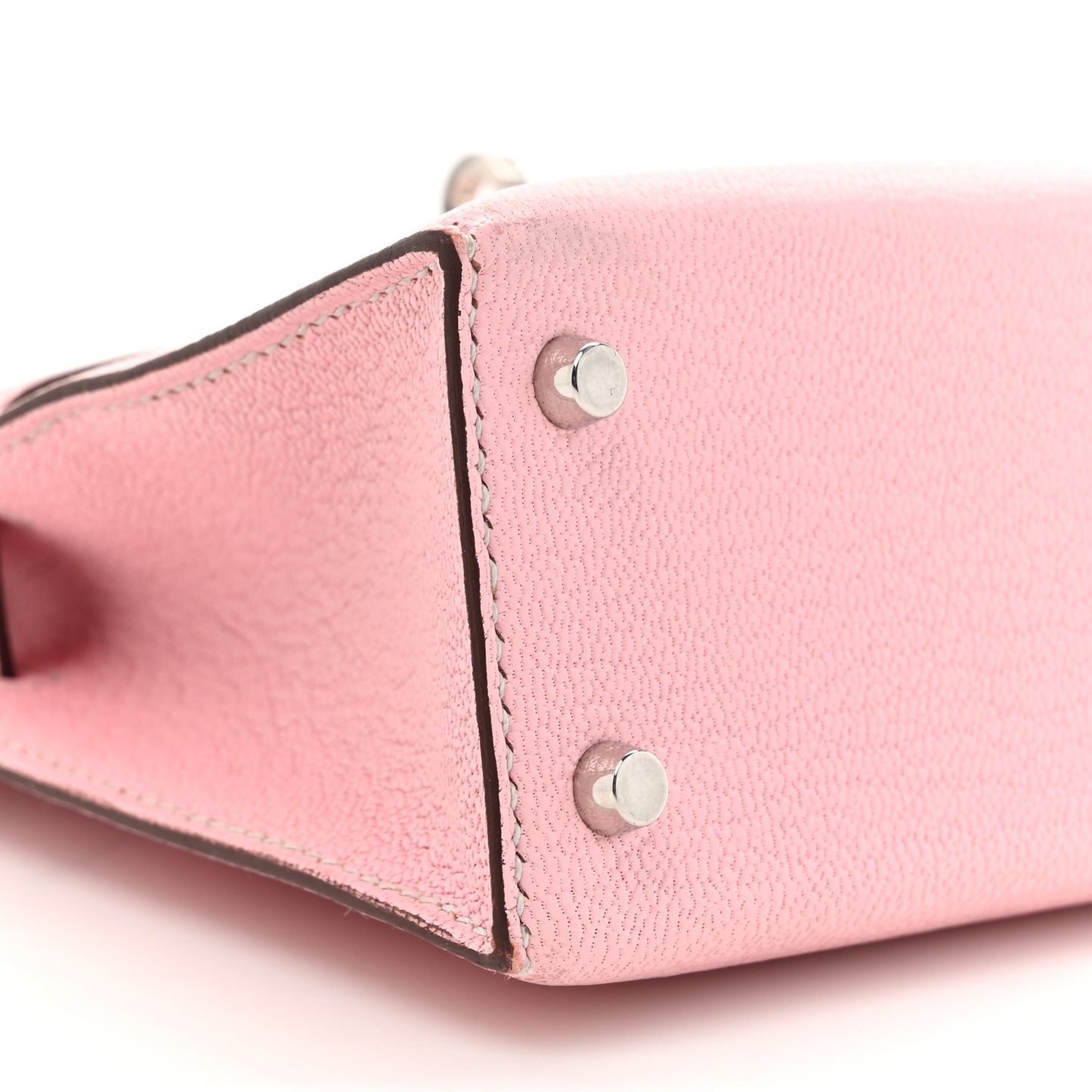 Chevre Mysore Horseshoe Mini Kelly Sellier 20 Rose Sakura Gris Perle